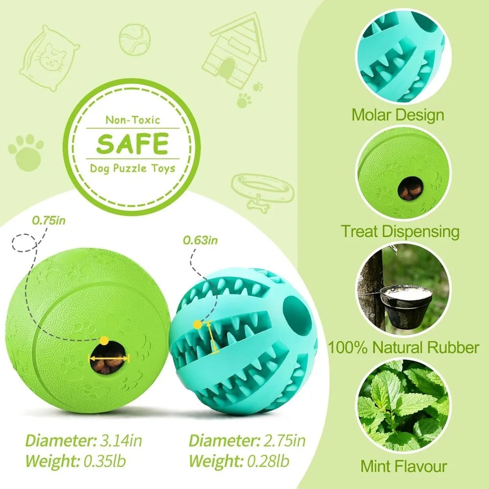 Interactive Treat Dispensing Dog Ball For Teething Training