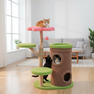 Wooden Cat Tree with Condo