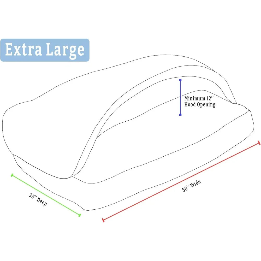 Luxury Rectangle Cozy Cave Dog Bed Microsuede Extra Large