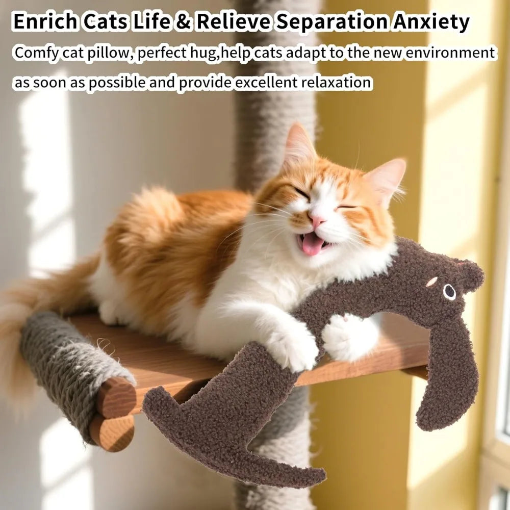 Crinkle Catnip Toys Refillable Plush Pillow for Indoor Cats