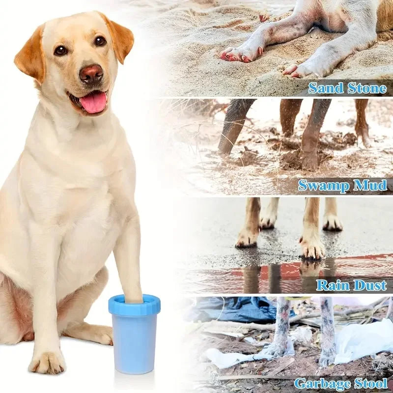 Portable Dog Paw Washer Cup With Soft Bristles For Mud