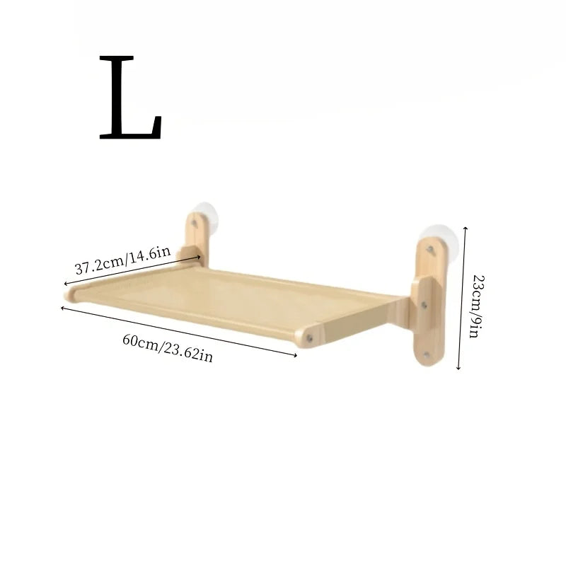 Solid Wood Cat Window Hammock Balcony Bed With Suction Cup