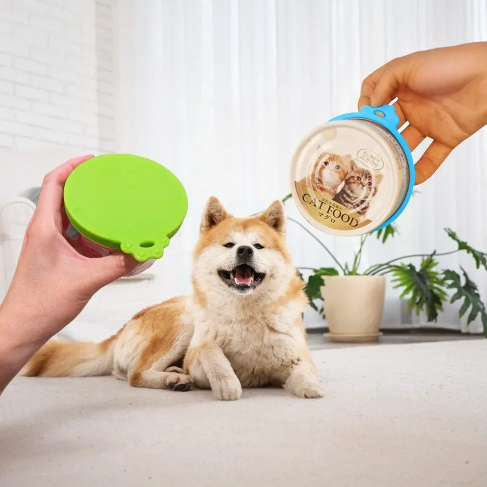 Reusable Silicone Pet Jar Lids For Dogs And Cats Keeps Food