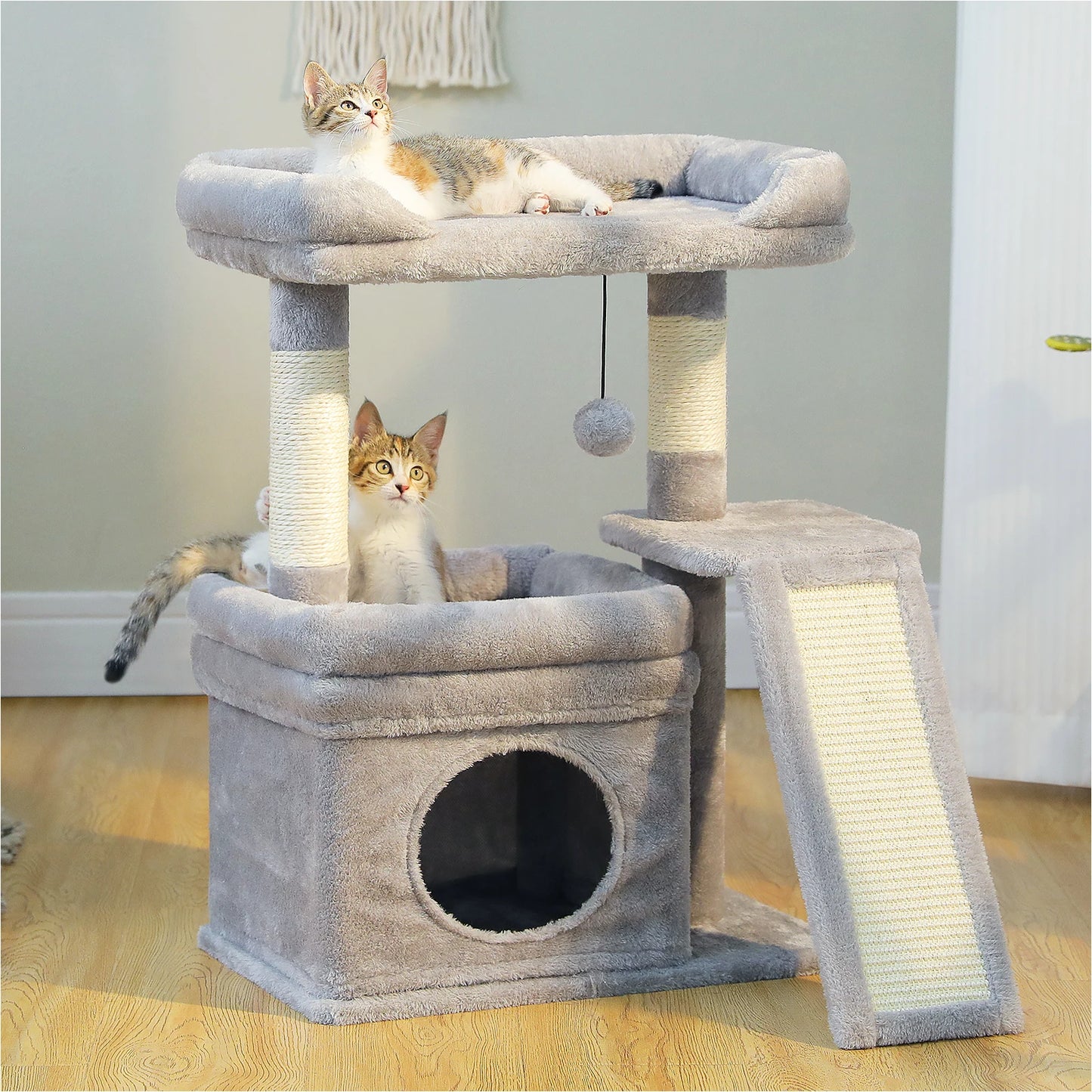Safe And Stable 27 Inch Cat Tree Tower With Cozy Top Perch