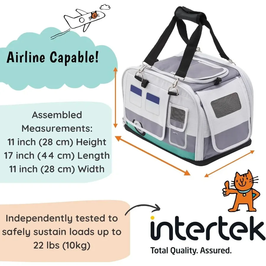 Premium SoftSided 2in1 Cat Carrier Home Hideaway Calming Den