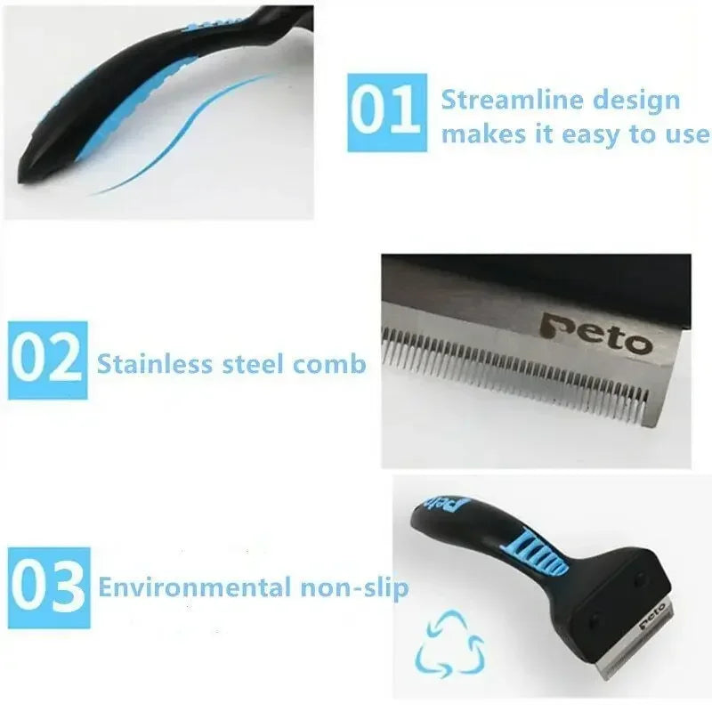 Pet Grooming Brush For Dogs Cats Deshedding Hair Removal