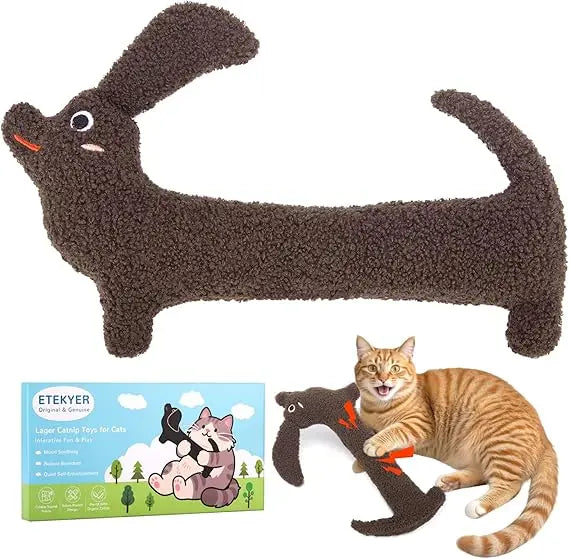 Crinkle Catnip Toys Refillable Plush Pillow for Indoor Cats