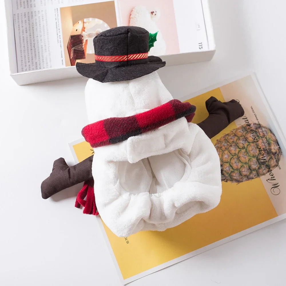 Christmas Snowman Dog Costume For Small Dogs Winter Warm