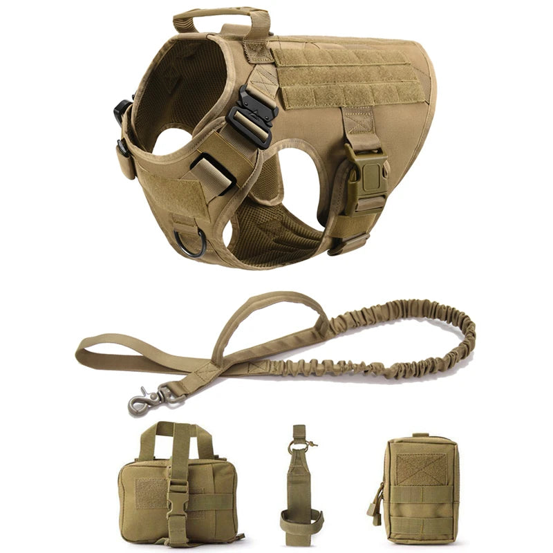 Tactical Dog Vest Harness And Leash Set For All Breeds