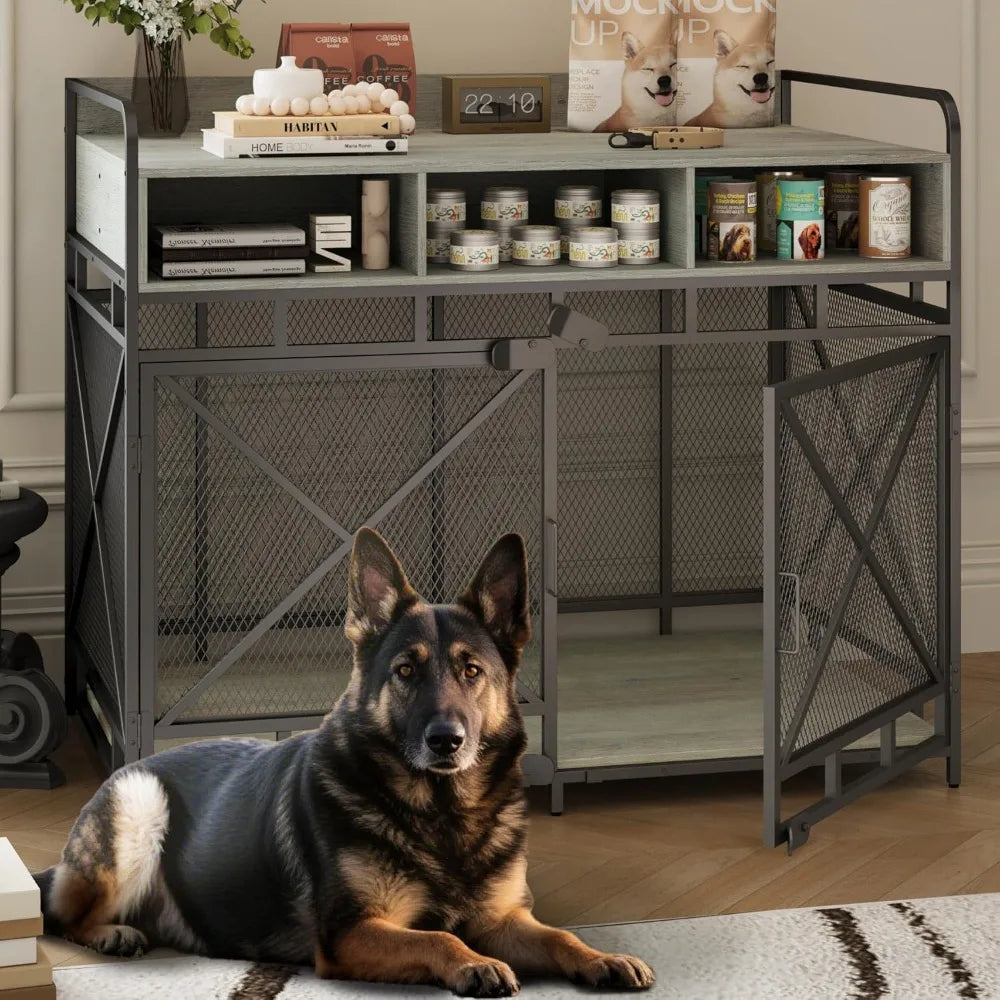 48 Inch Large Dog Crate End Table With 3 Drawers Heavy Duty