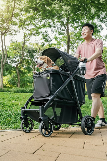 adjustable pet stroller with canopy