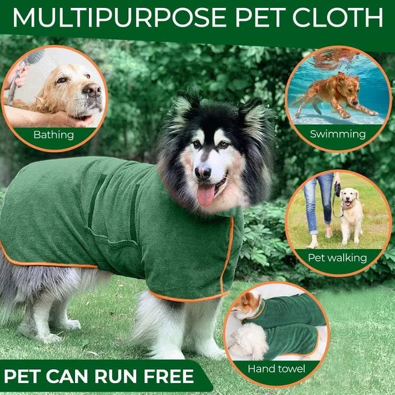 Adjustable Microfiber Pet Bathrobe Towel For Dogs And Cats