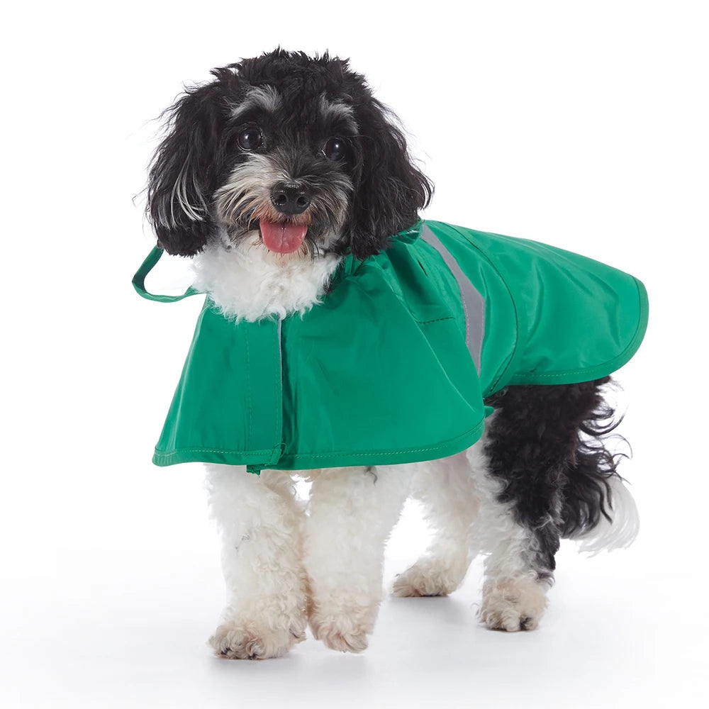 Fashionable Reflective Dog Raincoat Hooded Waterproof Jacket For Large Dogs Outdoor Weatherproof Coat
