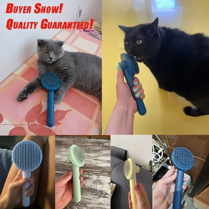 One Click Hair Removal Cat Brush For Pets Grooming Tool