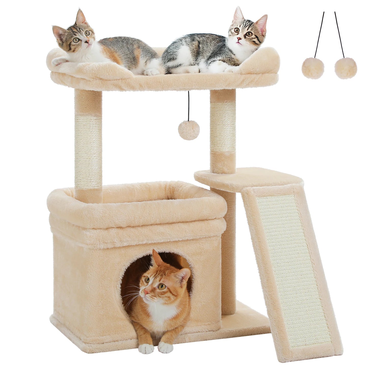Safe And Stable 27 Inch Cat Tree Tower With Cozy Top Perch