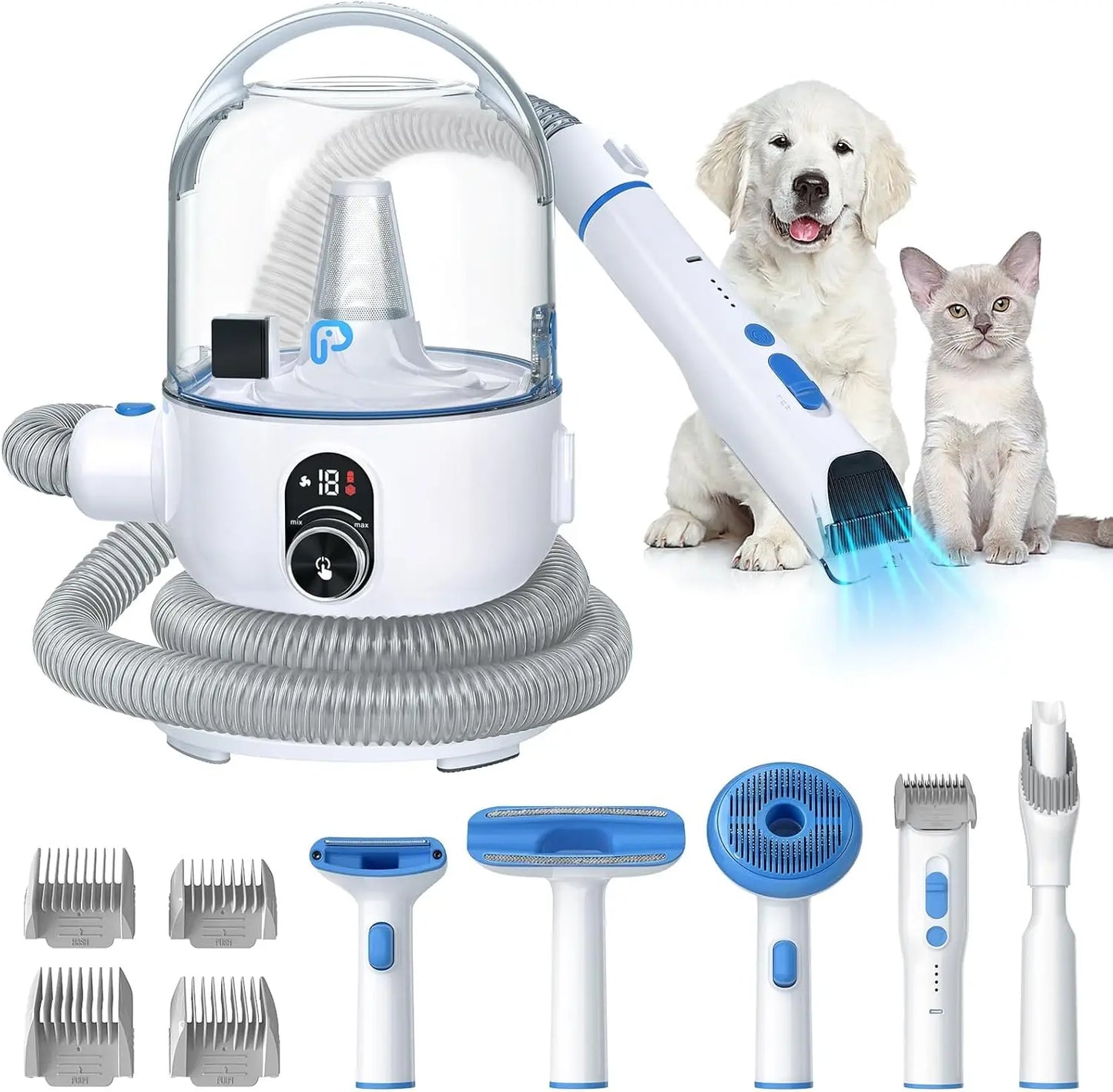 Pet Grooming Vacuum Kit Five In One With 2 L Dust Cup