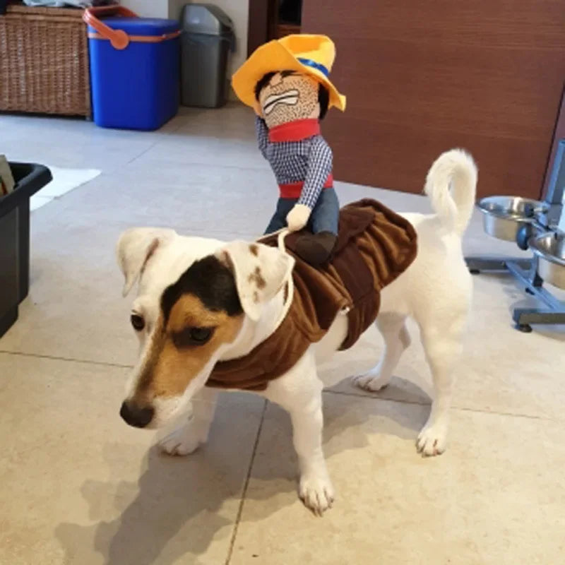 Halloween Cowboy Dog Costume Jacket For Small Large Dogs