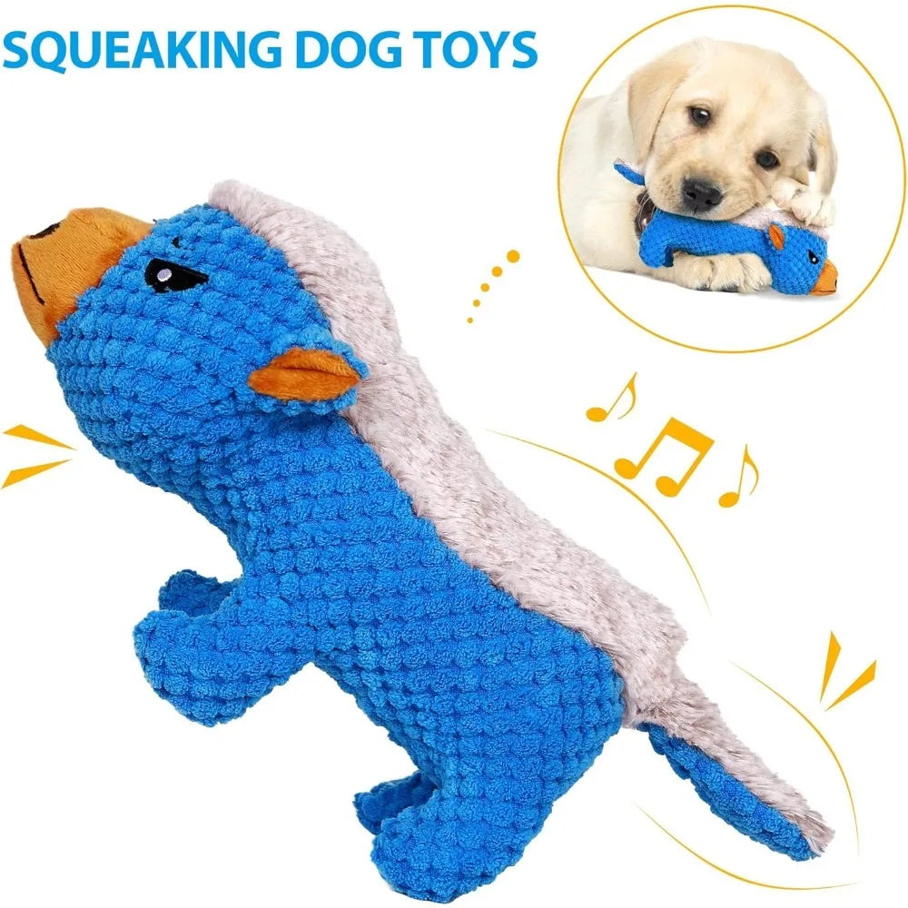 Durable Dog Plush Squeaky Toys for Aggressive Chewers