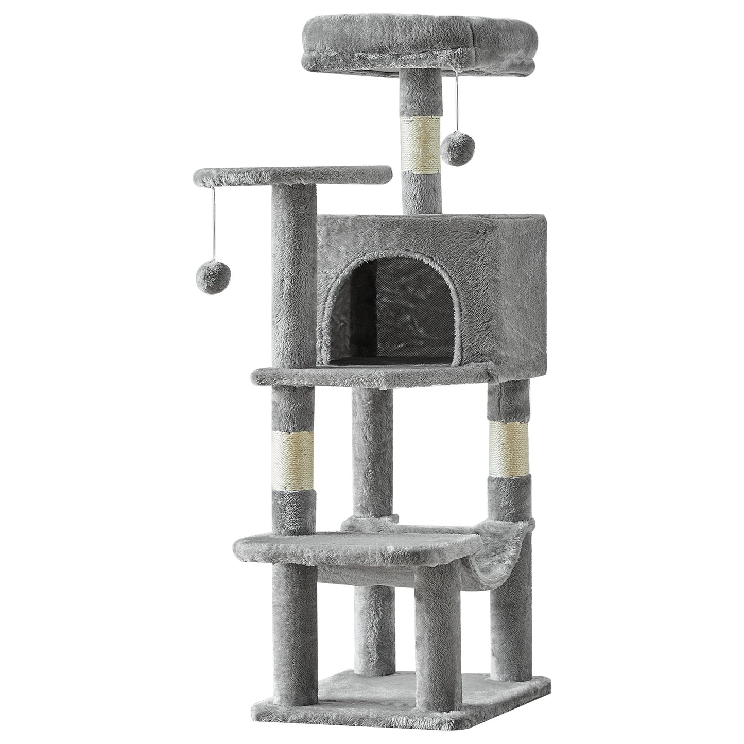 JHK 44 Inch Tall Multi Cat Climbing Tree With Sisal Posts