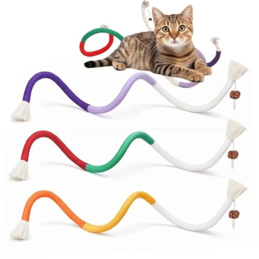 3 Pack Cat Chew Toys Rope Set Natural Sisal Cotton Rope Cat Toys With Catnip Pet Friendly Teething Oral Care For Indoor