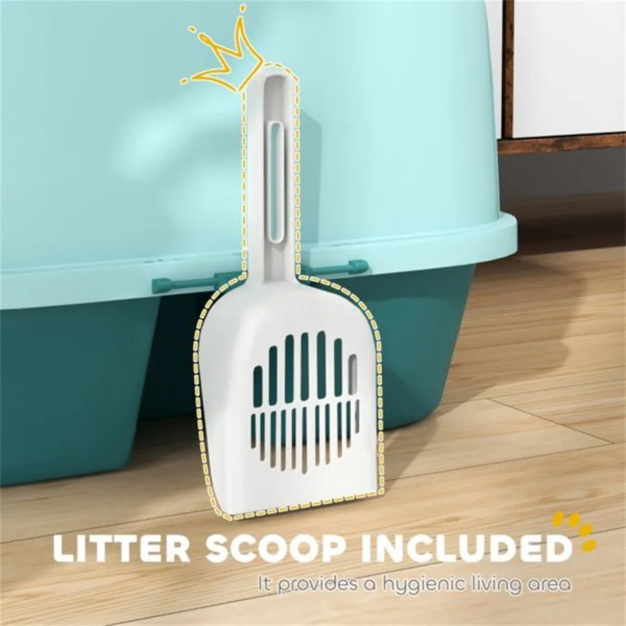 Fully Enclosed Cat Litter Box For Odor Control And Privacy