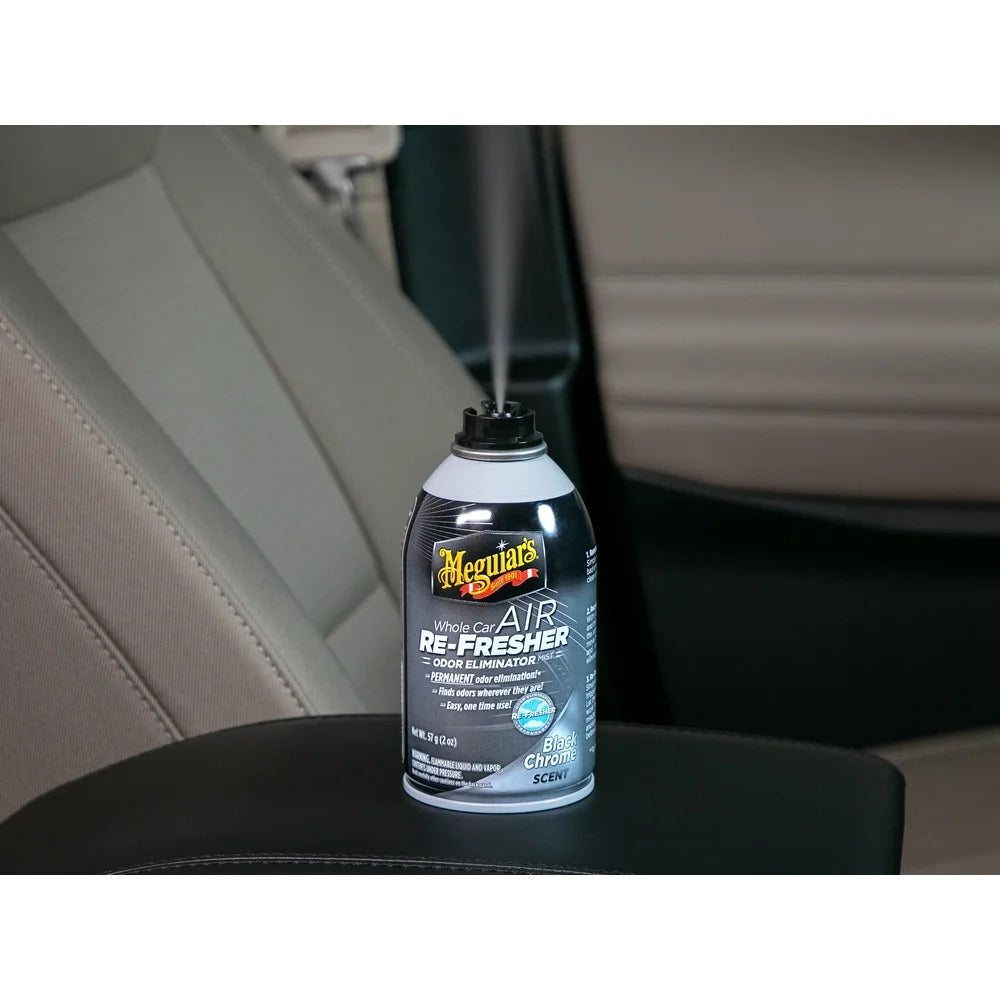 2 Pack Car Air Refresher Odor Eliminator Mist Black Chrome