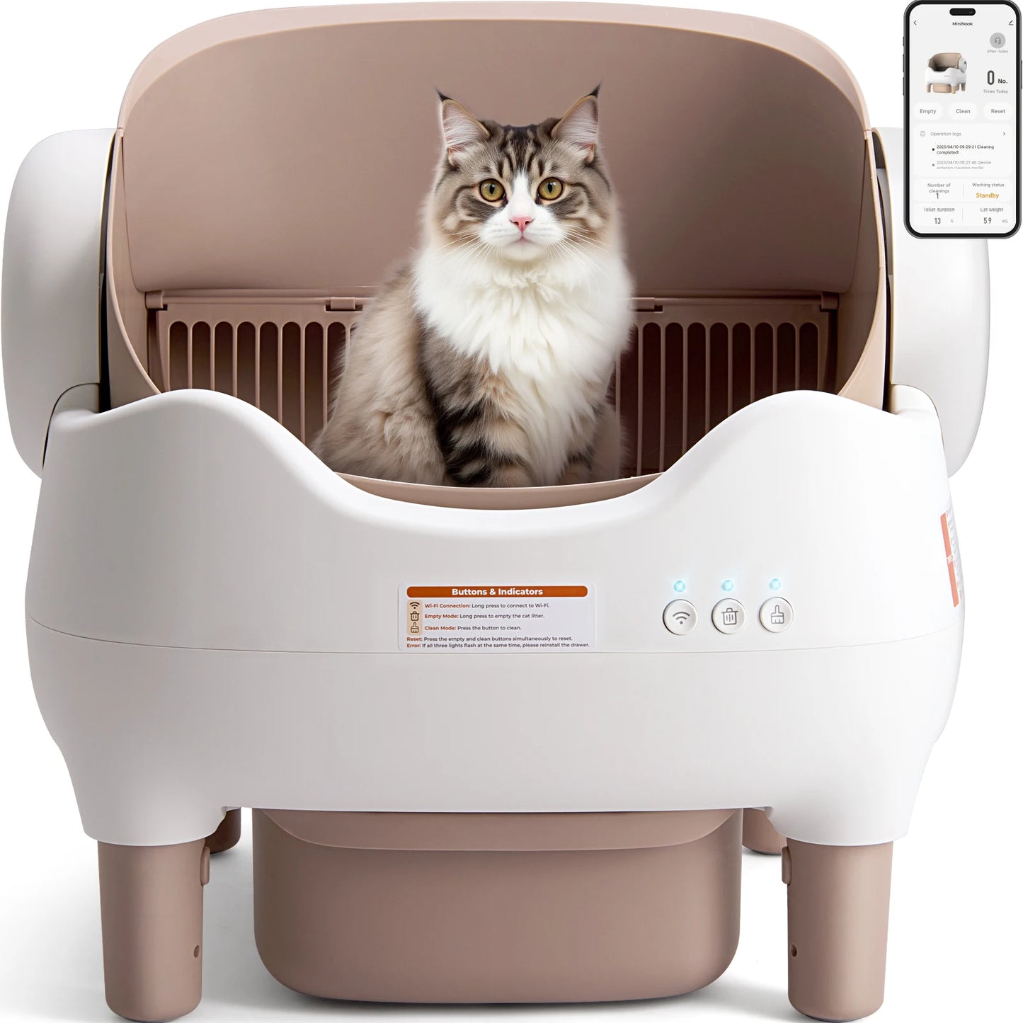 Automatic Self Cleaning Litter Box For Cats With App