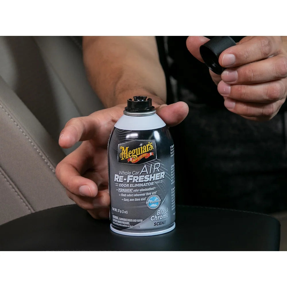 2 Pack Car Air Refresher Odor Eliminator Mist Black Chrome