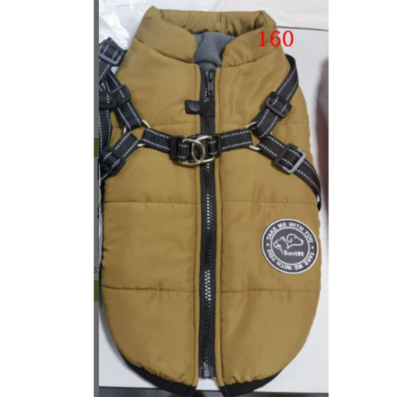 Winter Warm Dog Jacket Waterproof Coat Fleece With Harness For Small To Large Dogs All Sizes Chihuahua Labrador