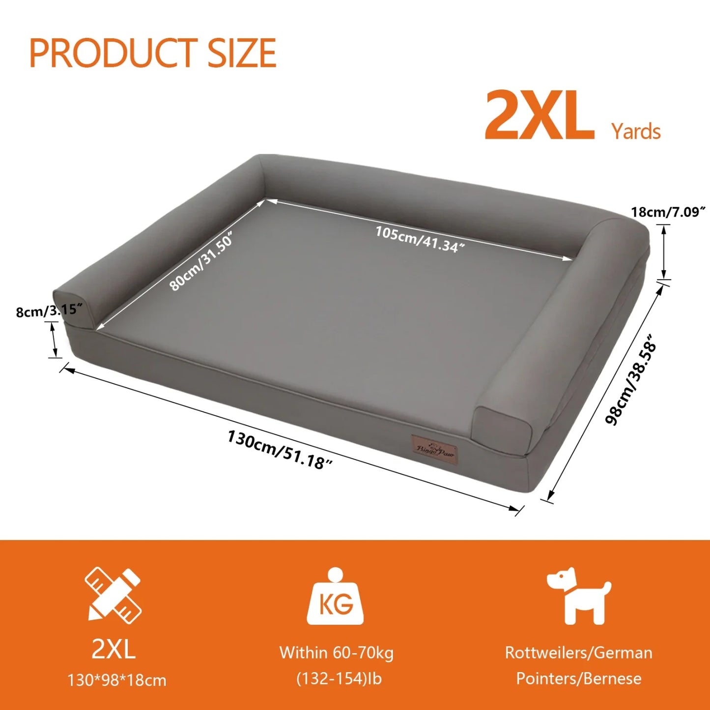 Microfiber Leather Dog Bed With Bolster And Foam Base