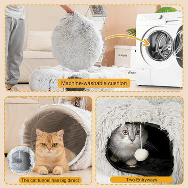 Plush Cat Tunnel Bed