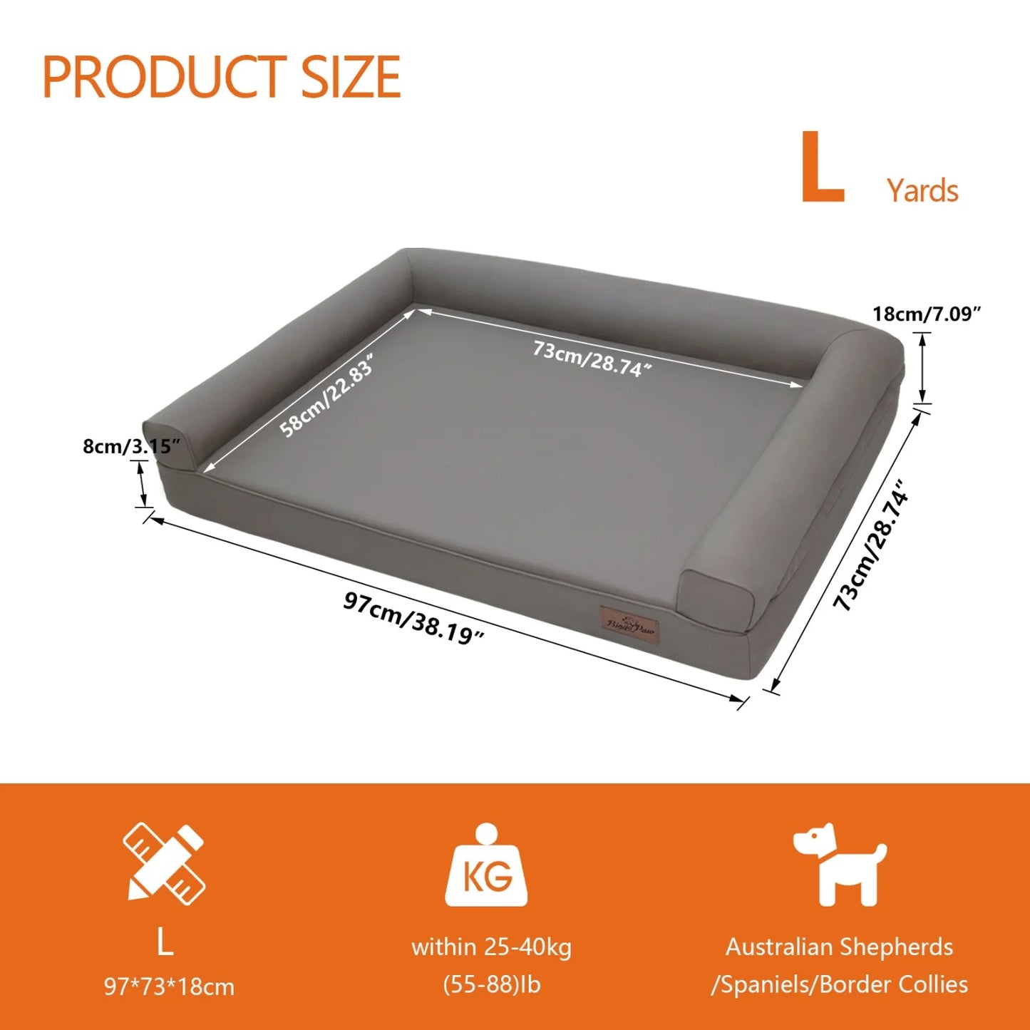 Microfiber Leather Dog Bed With Bolster And Foam Base