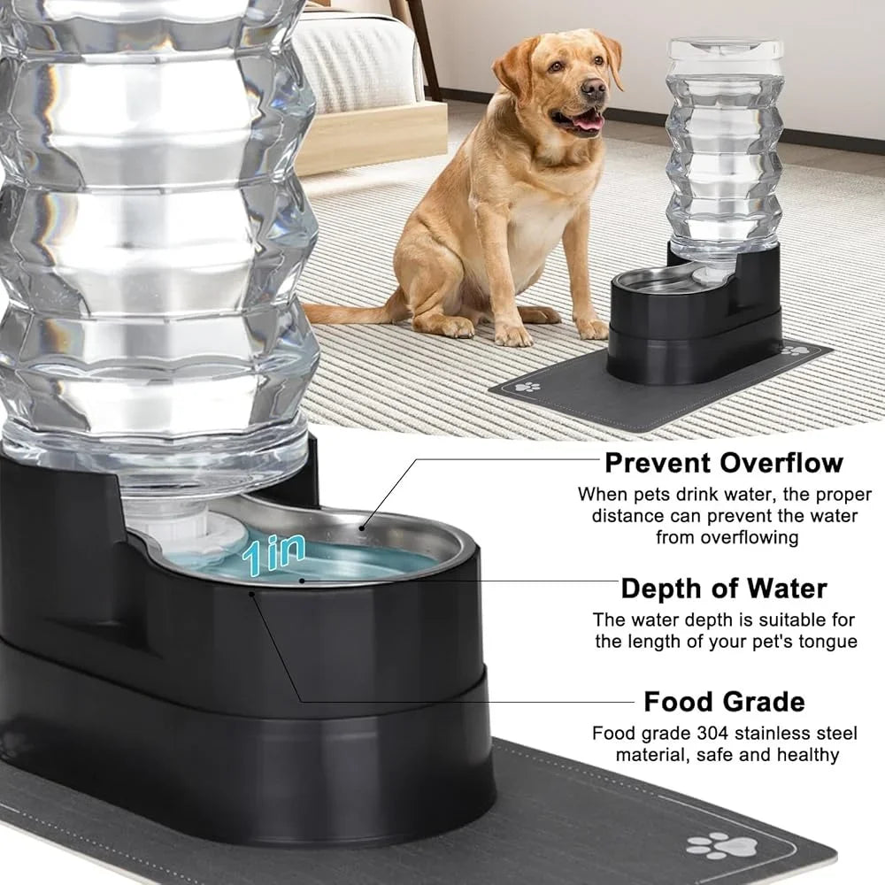9L Raised Cat Dog Water Fountain Gravity Fed Easy Refill