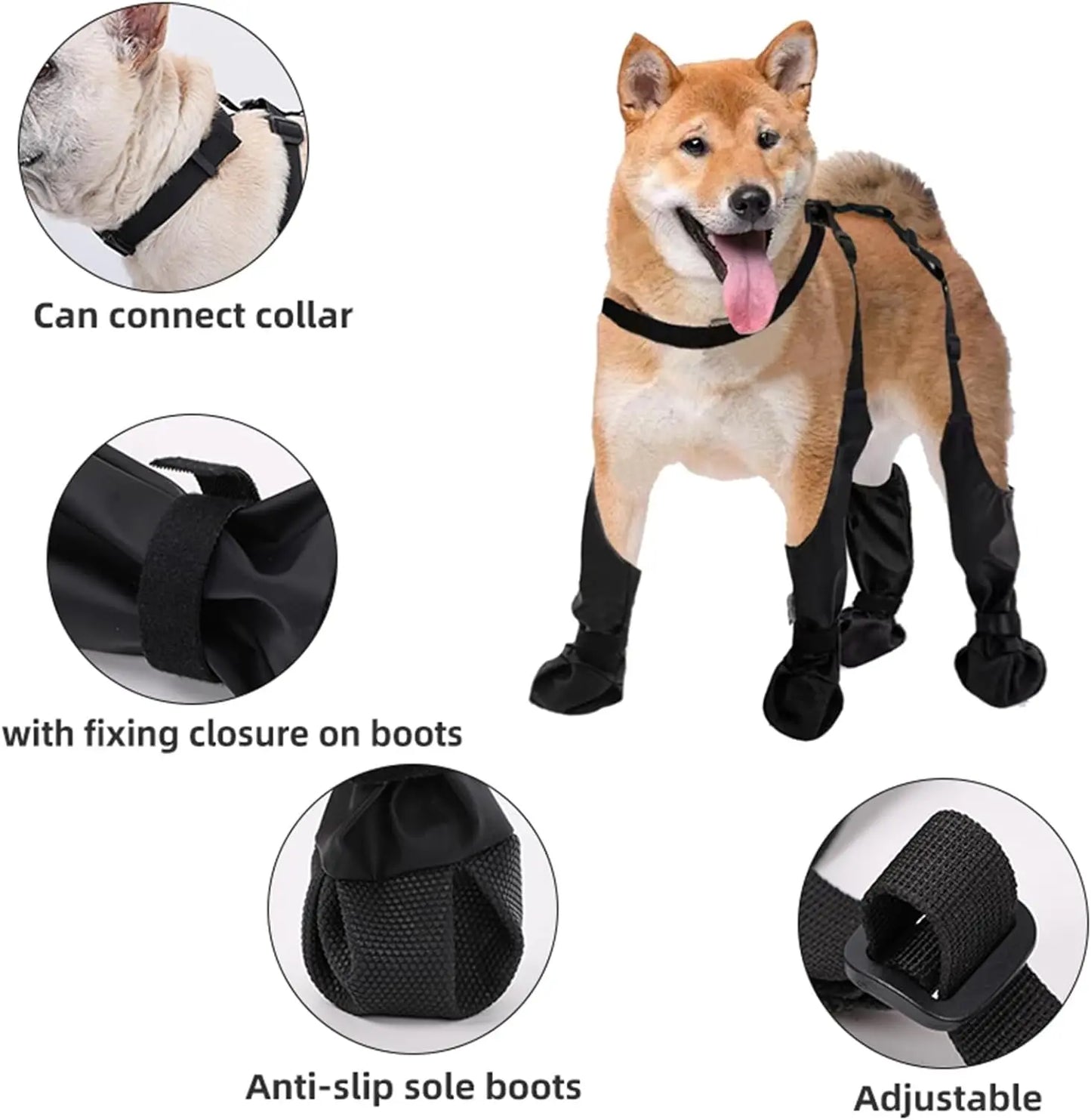 Outdoor Dog Boots Leggings Suspender Waterproof Paw Guards