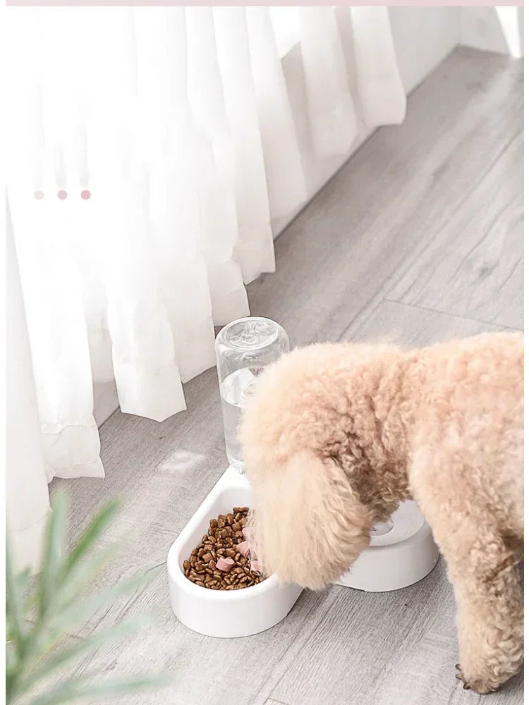 Corner Dog Bowl Automatic Feeder Water Dispenser Pet
