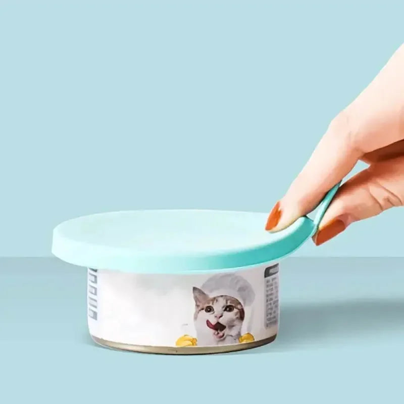 Reusable Silicone Pet Jar Lids For Dogs And Cats Keeps Food