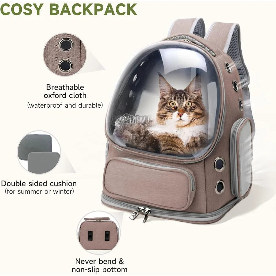Breathable Cat Backpack Carrier Transparent Bubble Window