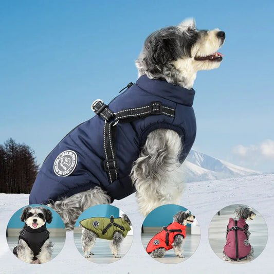 Winter Warm Dog Jacket Waterproof Coat Fleece With Harness For Small To Large Dogs All Sizes Chihuahua Labrador