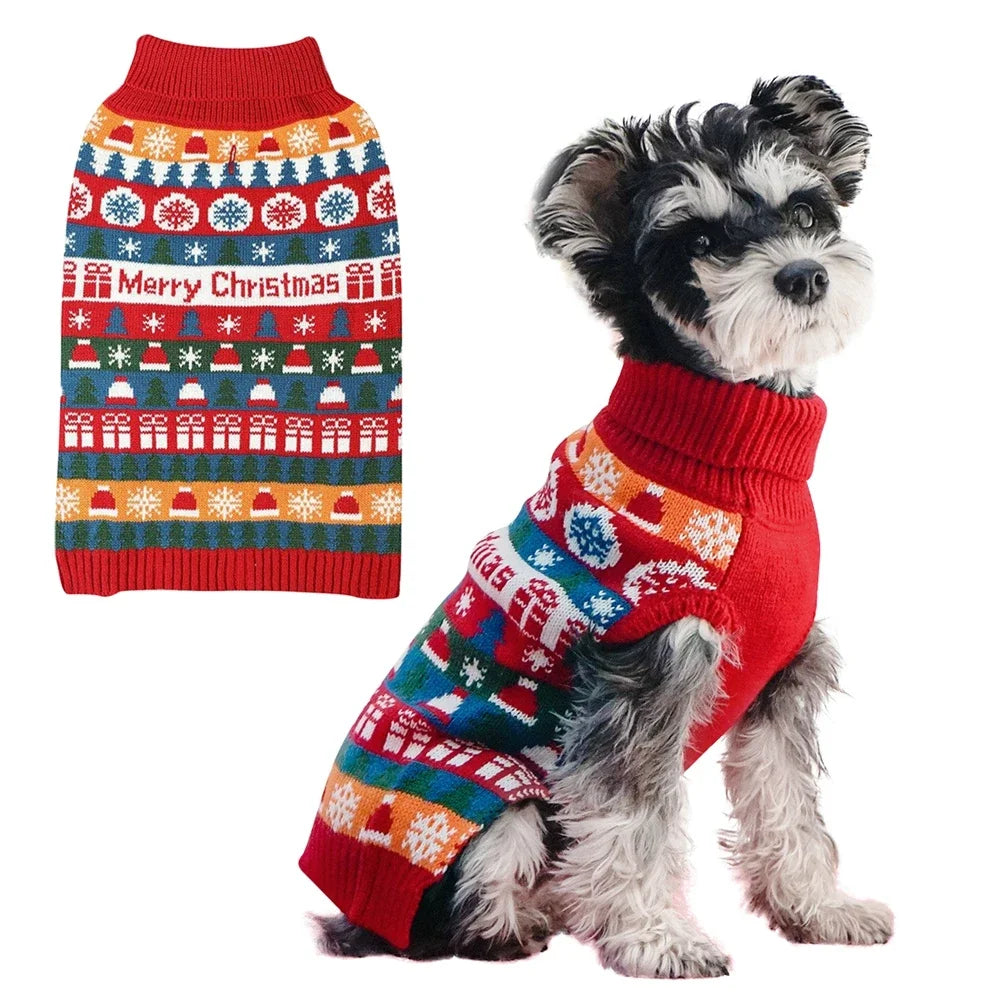 Christmas Puppy Sweaters Warm Knitwear For Small Dogs