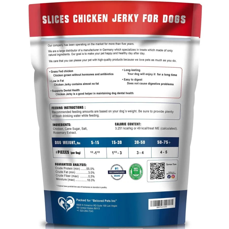 Chicken Jerky Dog Treats Human Grade Grain Free All Natural