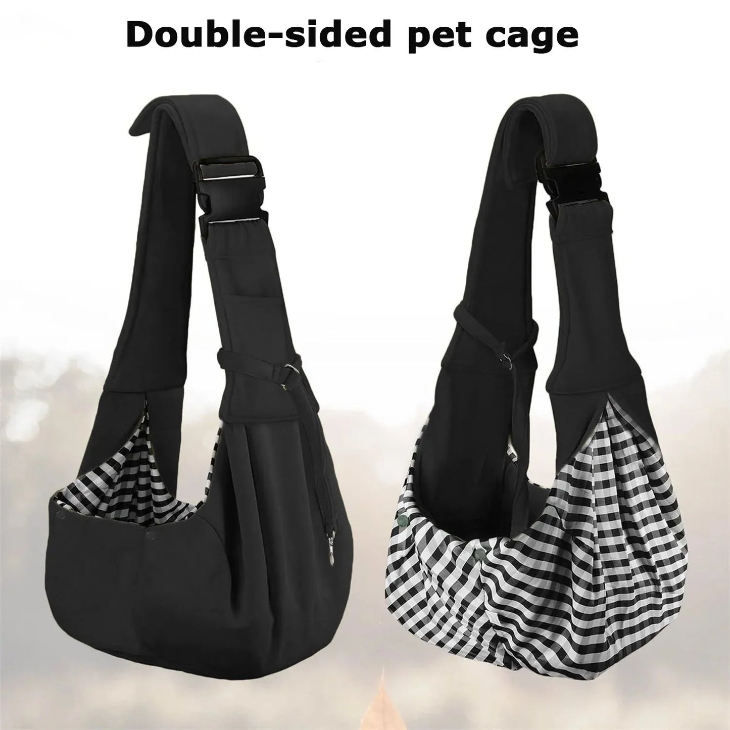 Small Pet Sling Carrier Hands Free Reversible Dog And Cat