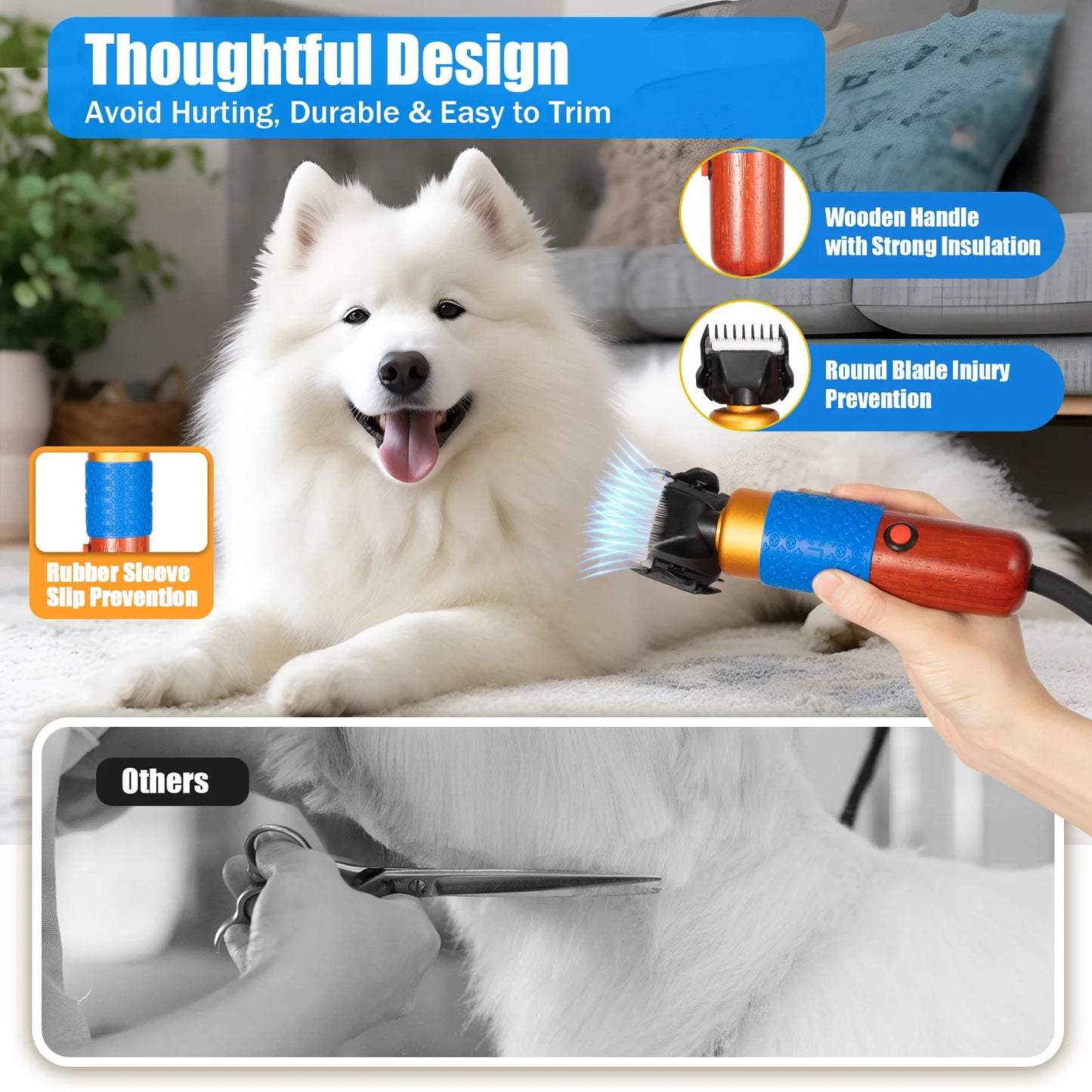 Electric Pet Clippers Dog Hair Trimmer Grooming Shears