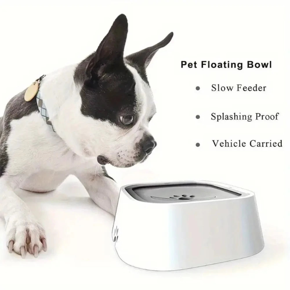 Non Slip Plastic Dog Water Bowl With Floating Filter Travel