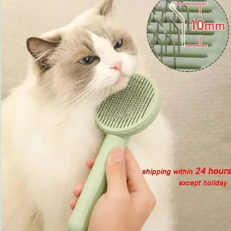 One Click Hair Removal Cat Brush For Pets Grooming Tool