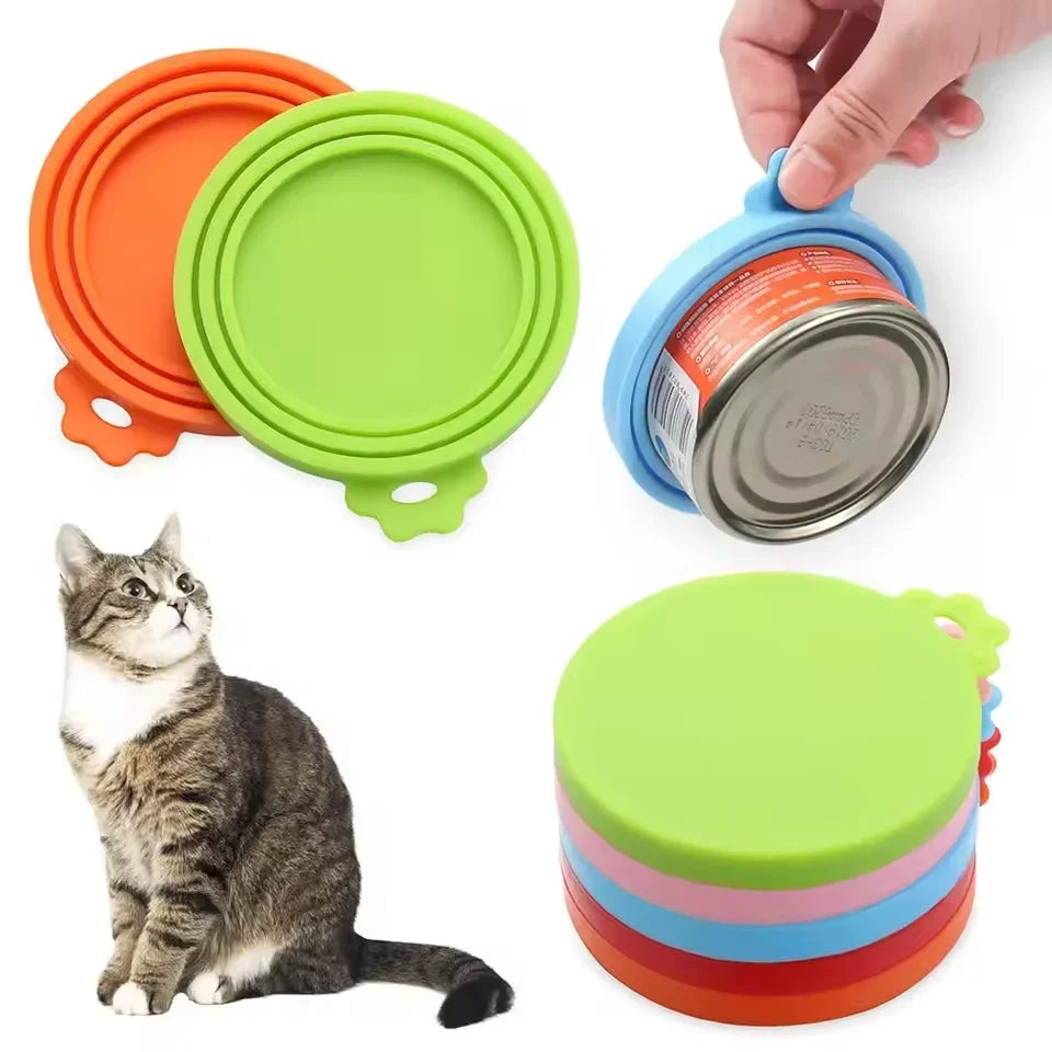 Reusable Silicone Pet Jar Lids For Dogs And Cats Keeps Food