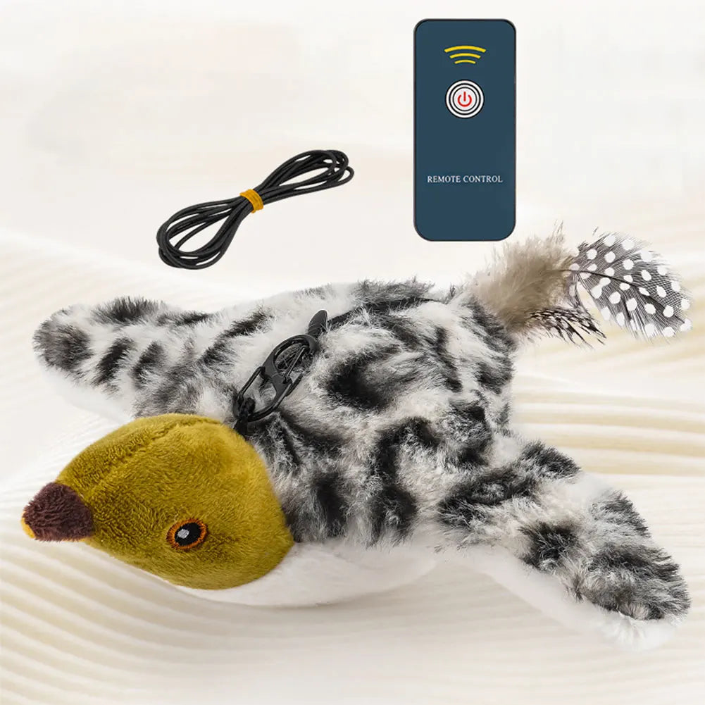 Flapping Wings Sparrow Toy Rechargeable Chirping Cat Toy