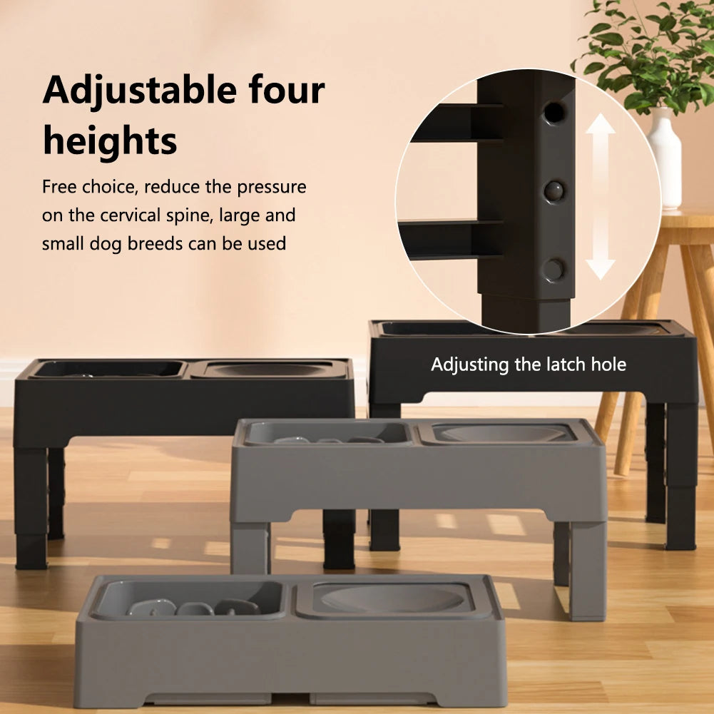 3 In 1 Stainless Steel Slow Feed Water Bowls For Pets