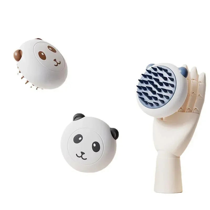 Panda Massage Dog Bath Brush Silicone Grooming Comb