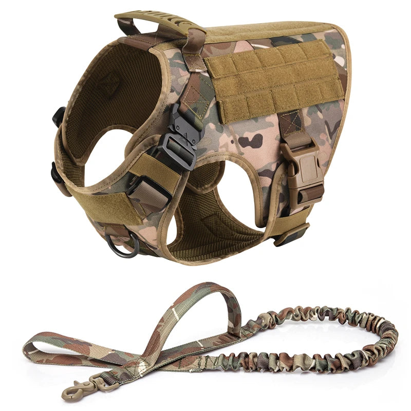 Tactical Dog Vest Harness And Leash Set For All Breeds