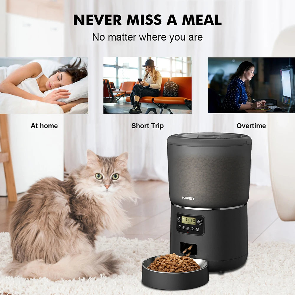NPET 4L Automatic Pet Feeder Cats Dogs 1 To 9 Portions